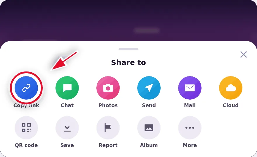TikTok copy link icon