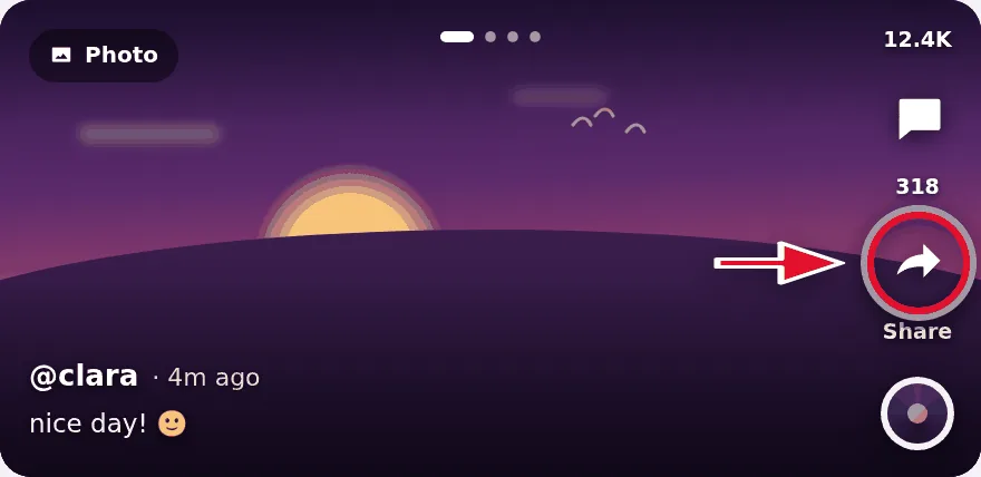 Tap the TikTok Share icon on a photo slideshow