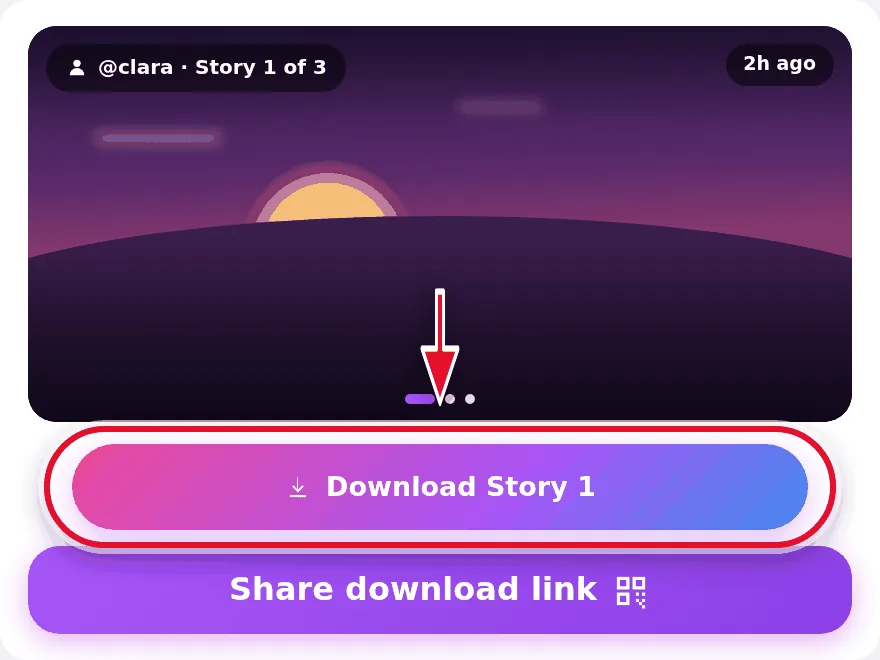 Browse active stories and choose Download to save each tiktok story